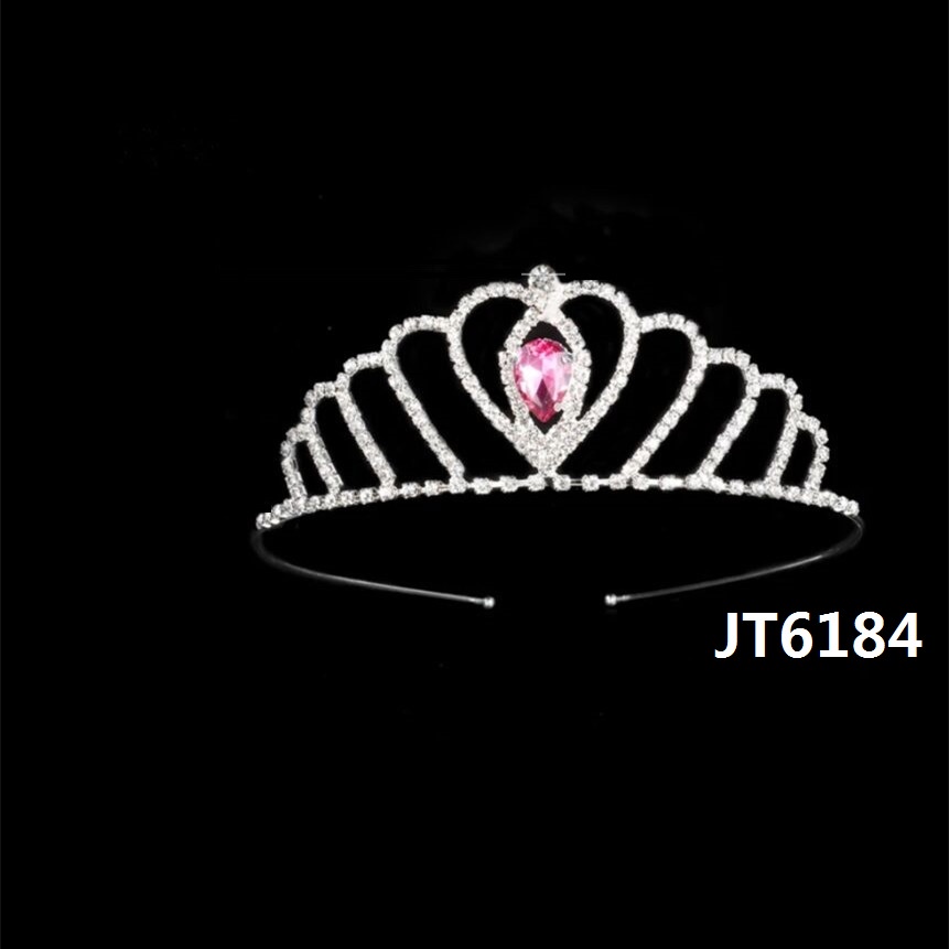 Princess Tiara/Wedding/Hair Accessories/Crown/Gems/Crystal/Gifts/Plain/Colour/Red/Blue/Pink