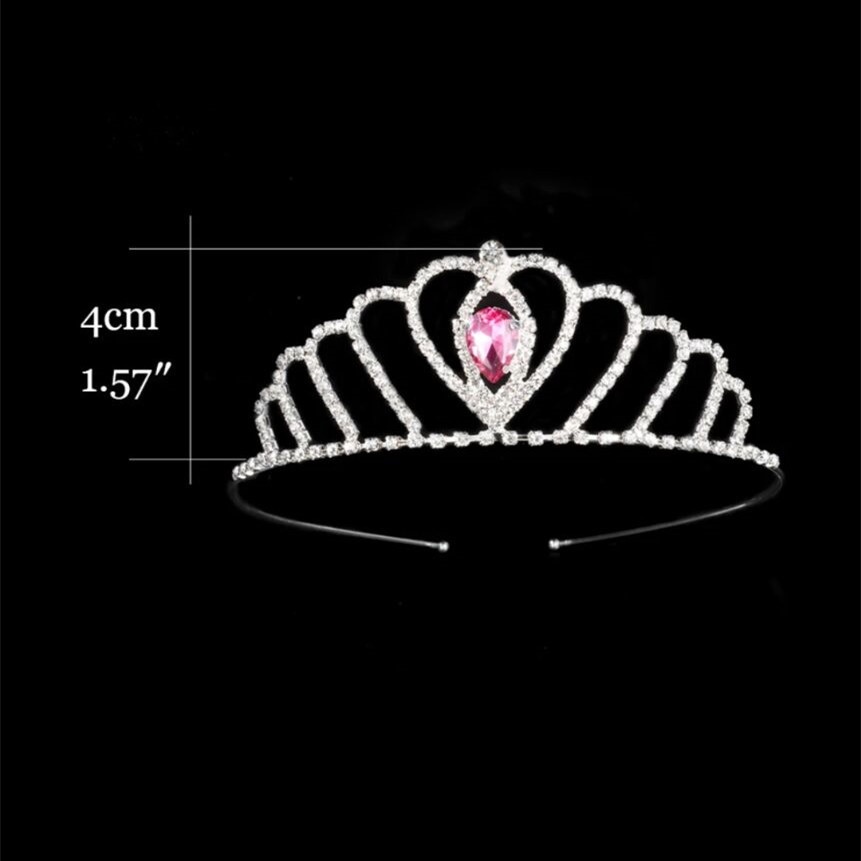Princess Tiara/Wedding/Hair Accessories/Crown/Gems/Crystal/Gifts/Plain/Colour/Red/Blue/Pink