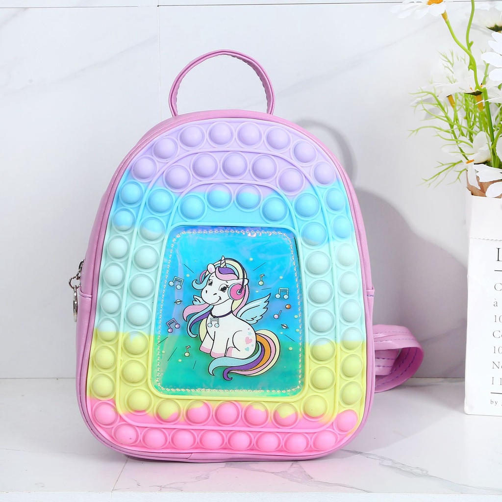 2022 Children's Rodent Pioneer Backpack Unicorn Decompression Puzzle Silicone Bag Wholesale