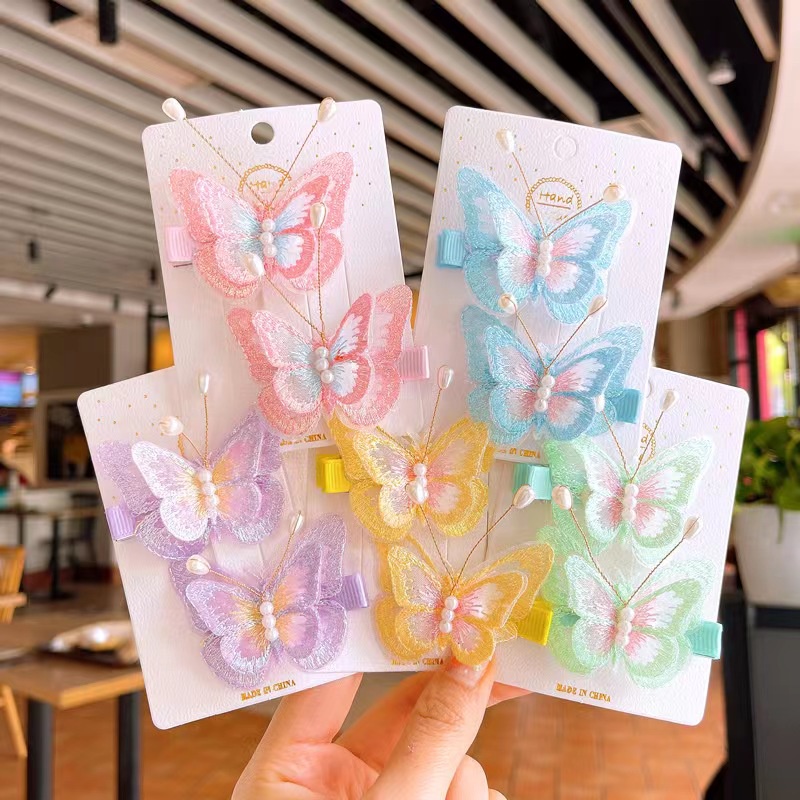 Korean Style Children's super cute  Handmade 3D butterfly hairpin