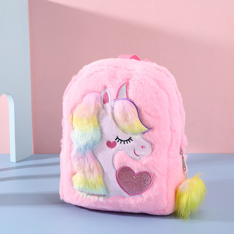 Children's Unicorn Backpack Korea Cute Soft Girl Cartoon School Bag Backpack Girls Plush