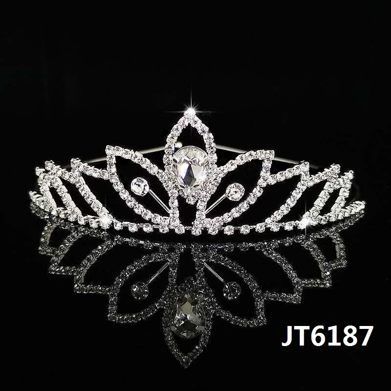 Princess Tiara/Wedding/Hair Accessories/Crown/Gems/Crystal/Gifts/Plain/Colour/Red/Blue/Pink