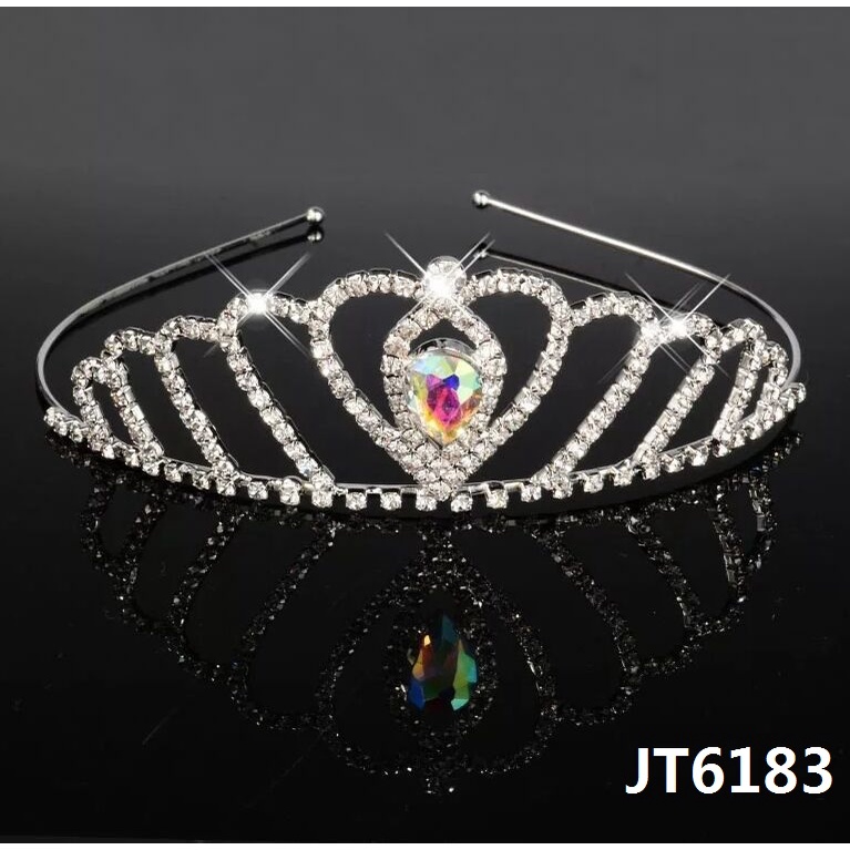 Princess Tiara/Wedding/Hair Accessories/Crown/Gems/Crystal/Gifts/Plain/Colour/Red/Blue/Pink