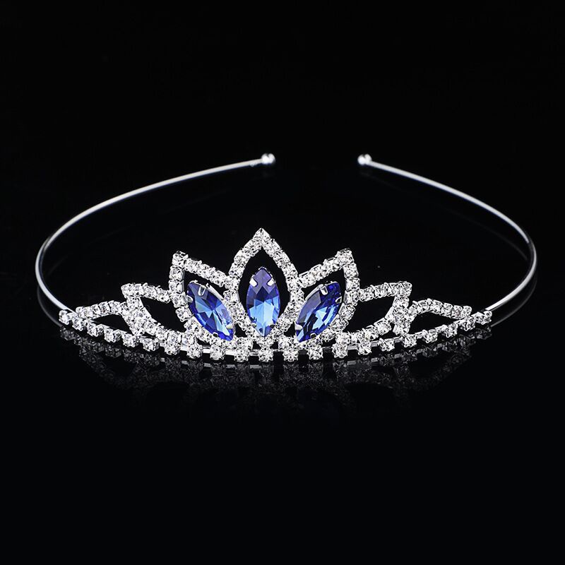 Princess Tiara/Wedding/Hair Accessories/Crown/Gems/Crystal/Gifts/Plain/Colour/Red/Blue/Pink