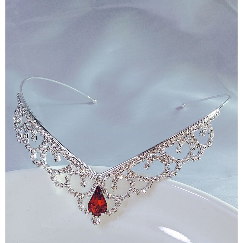 2022 new high-end diamond-encrusted crown glass crystal bridal crown wedding dress headdress