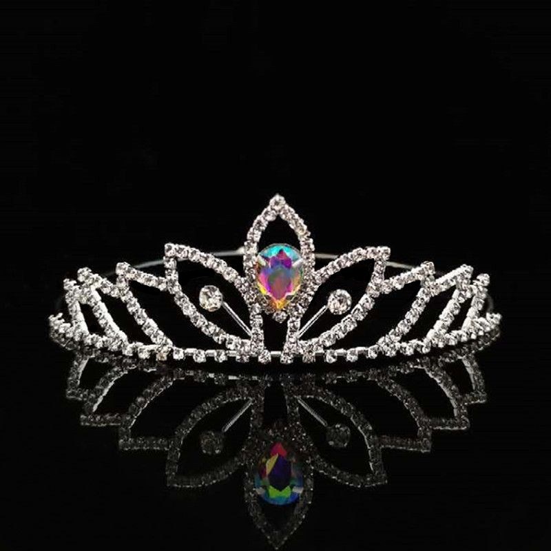 Princess Tiara/Wedding/Hair Accessories/Crown/Gems/Crystal/Gifts/Plain/Colour/Red/Blue/Pink