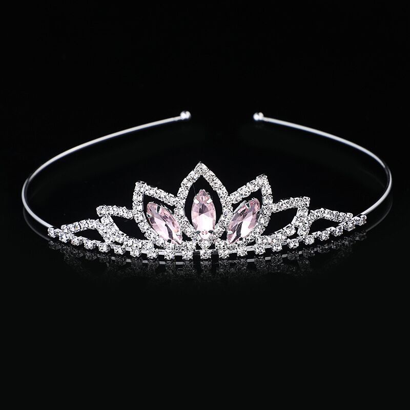 Princess Tiara/Wedding/Hair Accessories/Crown/Gems/Crystal/Gifts/Plain/Colour/Red/Blue/Pink