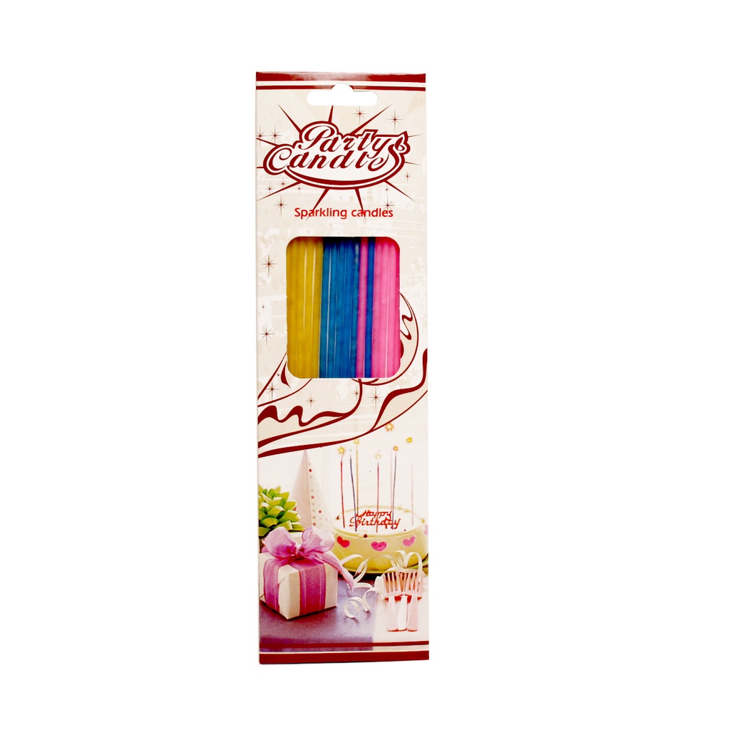 Birthday Candle  18 Colorful Long Pole Classic Cake Thin Candles Romantic Flashing Birthday Small Candl
