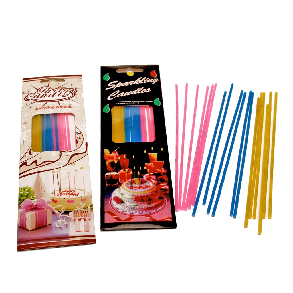 Birthday Candle  18 Colorful Long Pole Classic Cake Thin Candles Romantic Flashing Birthday Small Candl