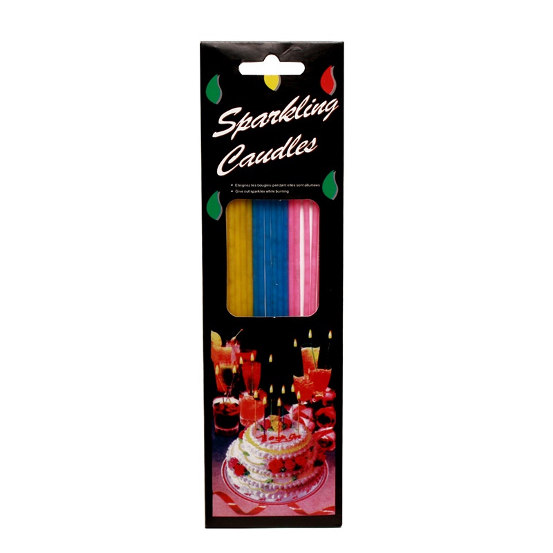 Birthday Candle  18 Colorful Long Pole Classic Cake Thin Candles Romantic Flashing Birthday Small Candl