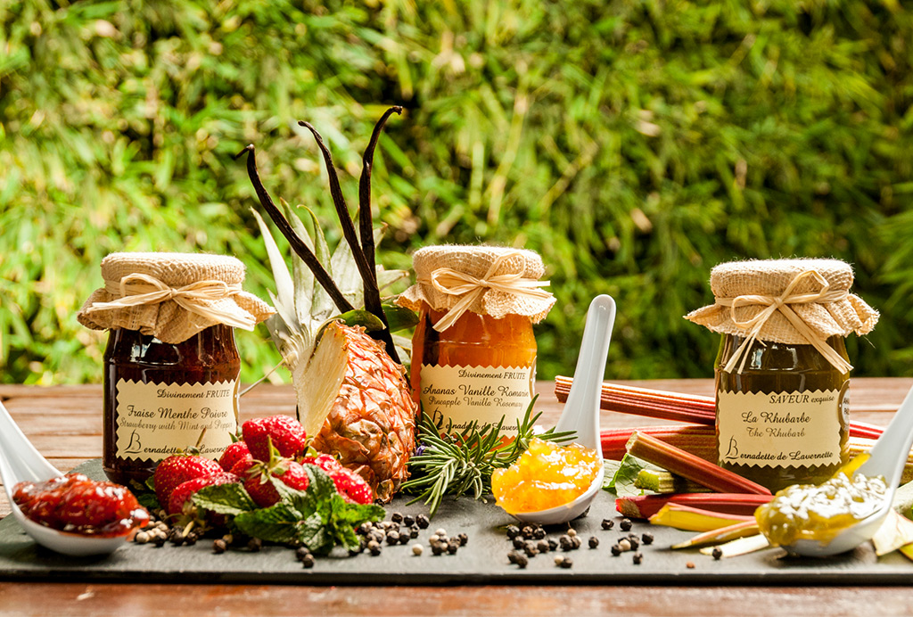 tangerine marmalade, sweet chili jam