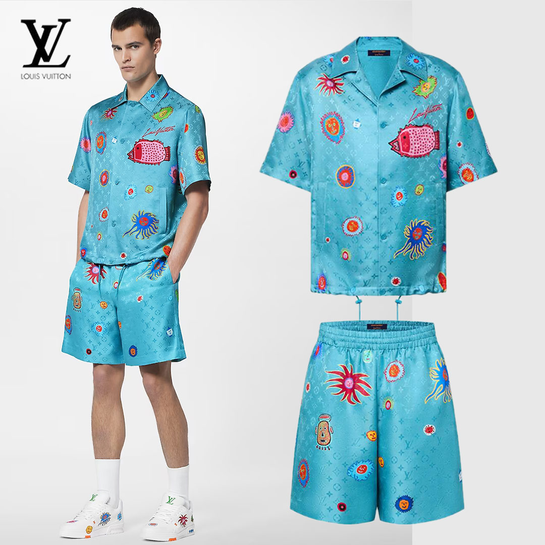 LV x YK MONOGRAM   フェイス柄半袖シャツ+ショーツ【2個セット】