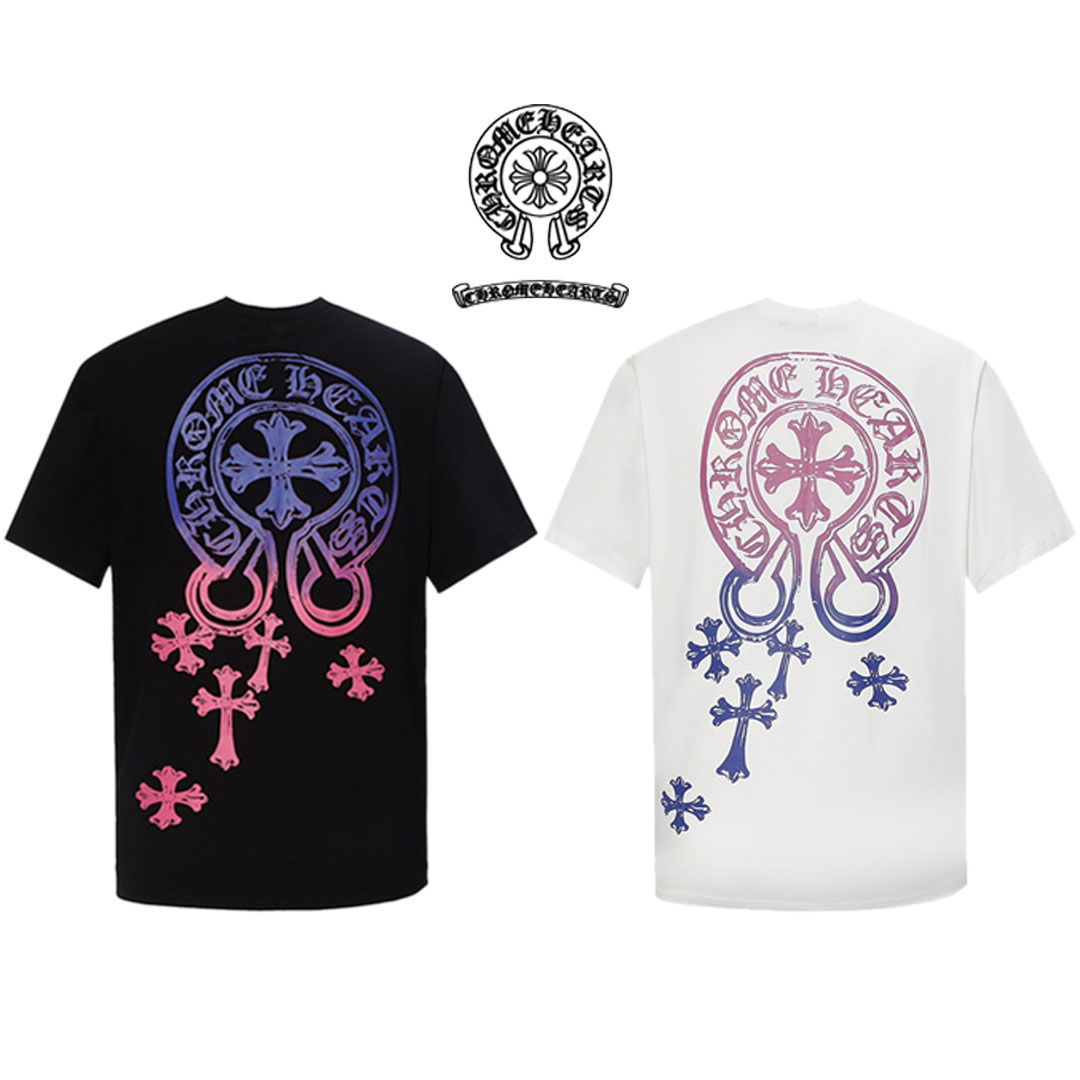 Chrome Hearts  クロムハーツ ホースシューグラデーション半袖 男女兼用