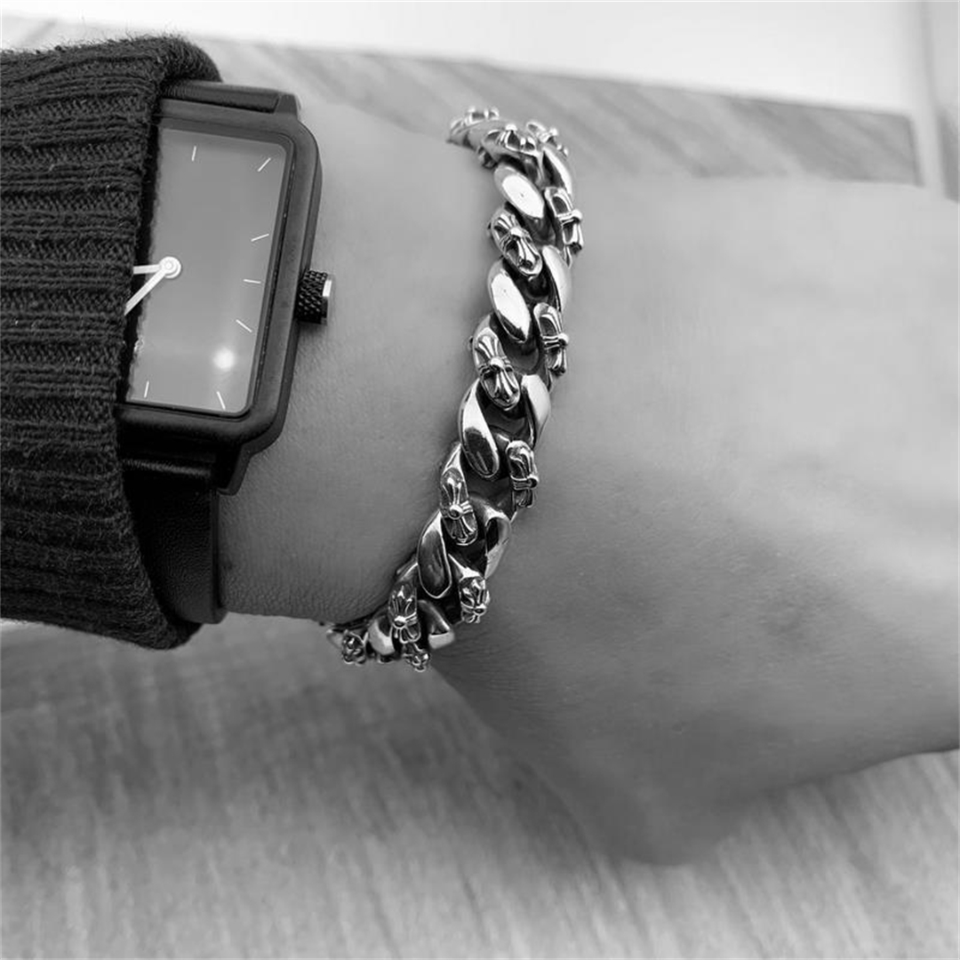 CHROME HEARTS クロハート クロスフラワーブレスレット 男女兼用/ヴィンテージクロスブレスレット