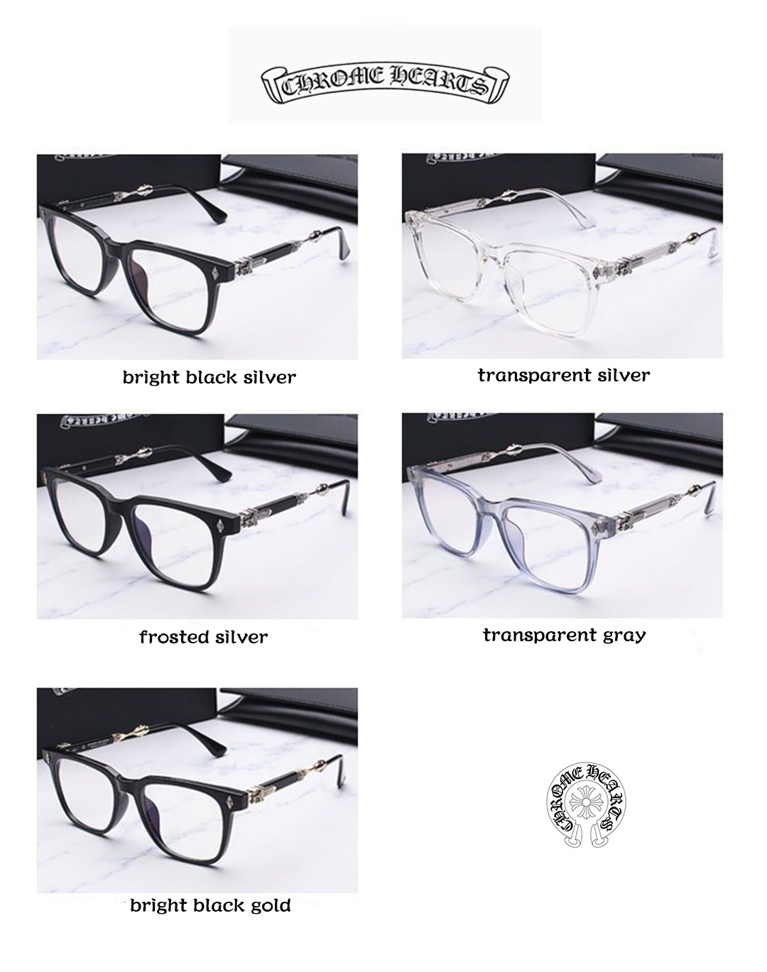 CHROME HEARTS/クロム ハート メガネ アンチフォグ アンチブルー ライト グラス