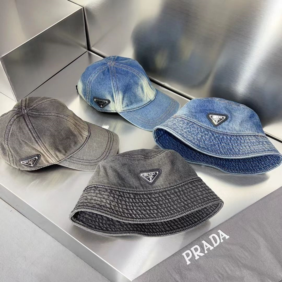 PRADA プラダの新作デニムバケットハット男女兼用