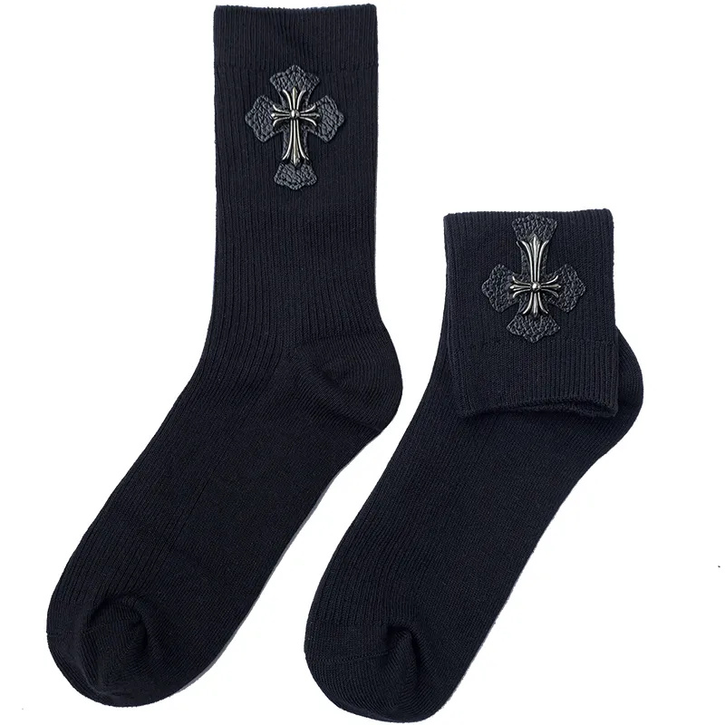 【一つ購入ごとに一つ無料贈呈】Chrome-hearts/クロウハートクロスミッドカーフソックス男女兼用