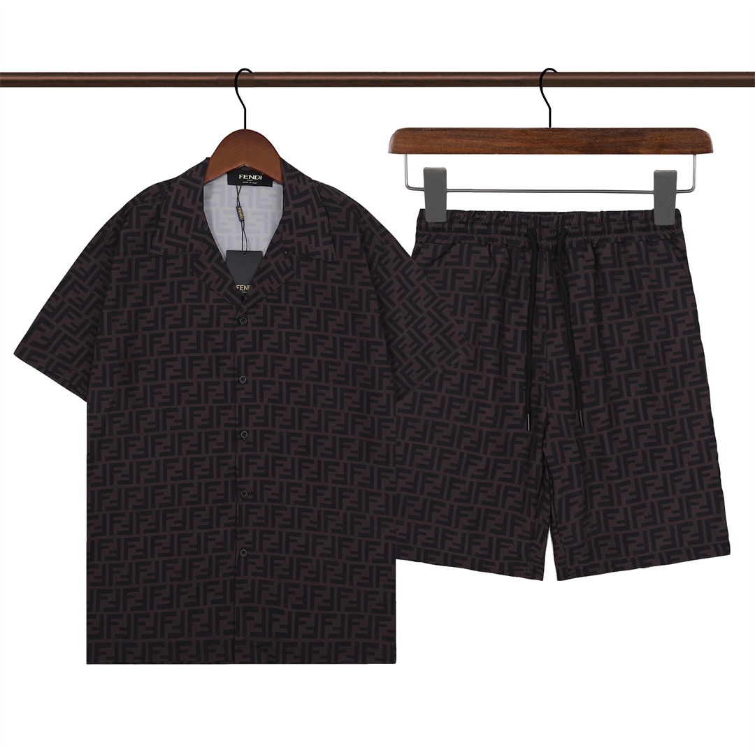 Fendi/フェンディ 連名プリントシャツスーツ 男女兼用