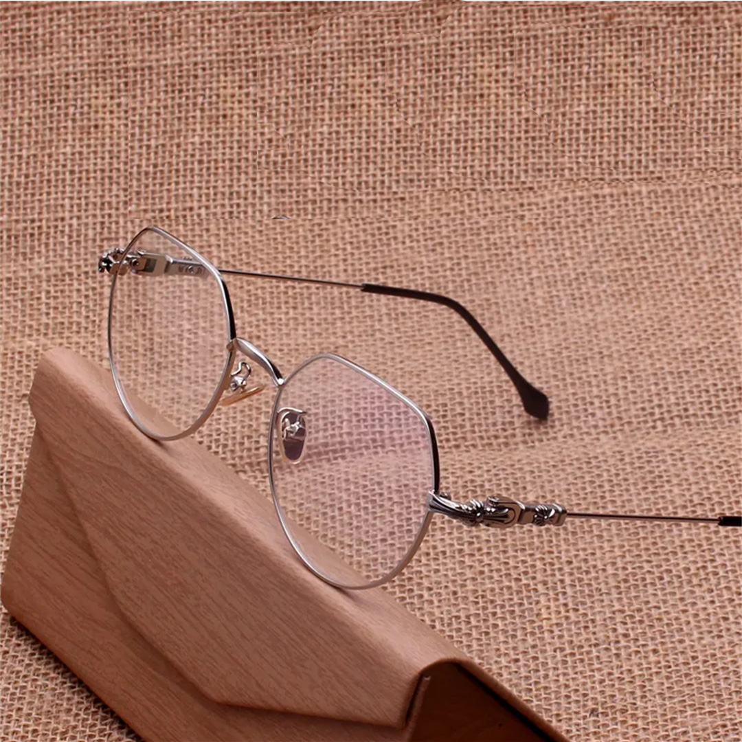 CHROME HEARTS/クロムハーツ 多角形 メガネ フレーム レトロ メガネ 対放射線