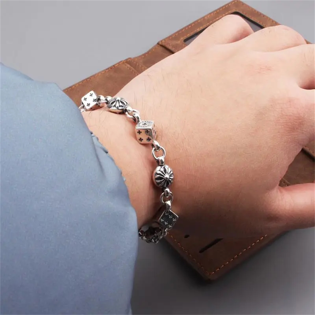 CHROME HEARTS ヴィンテージ クロス ダイス カップル ブレスレット 男女兼用