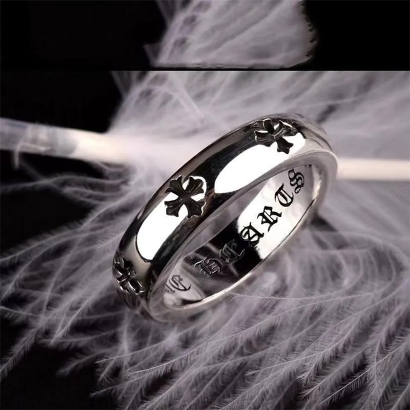 chrome hearts クロエ ハート クロス リング レトロ 男女兼用 カップル ペアリング