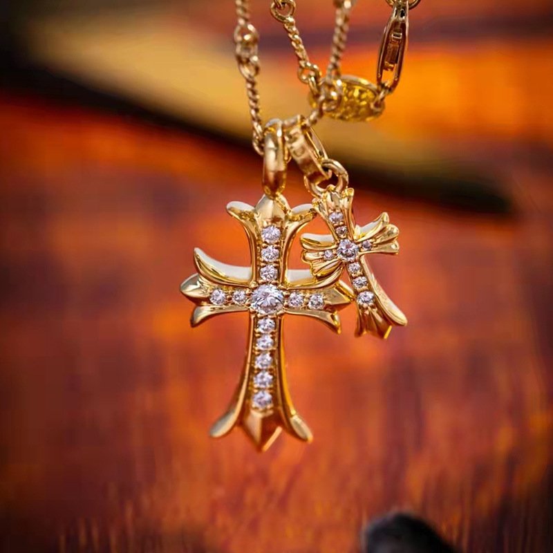 【期間限定スペシャル】【Chrome hearts】22Kクロムハーツ　パヴェダイヤ＆20インチツイストチェーン