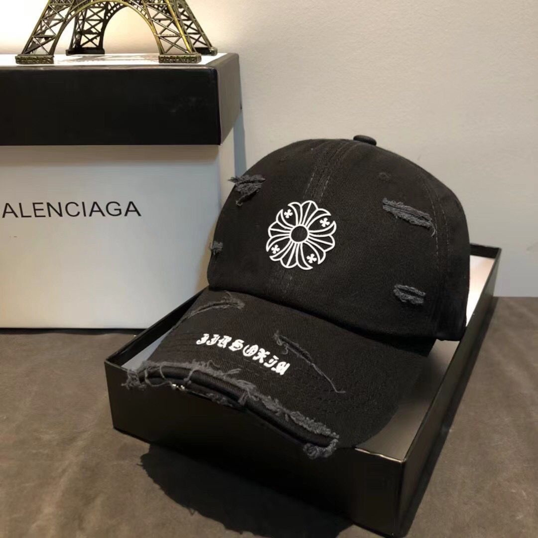 一つ購入ごとに一つ無料贈呈 Chrome-hearts/クロハートハット 男女兼用 プリントクロスグラインドホールキャップ