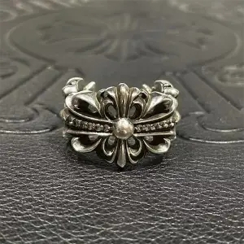 chrome hearts クロエ ハート クロス リング レトロ 男女兼用 カップル ペアリング