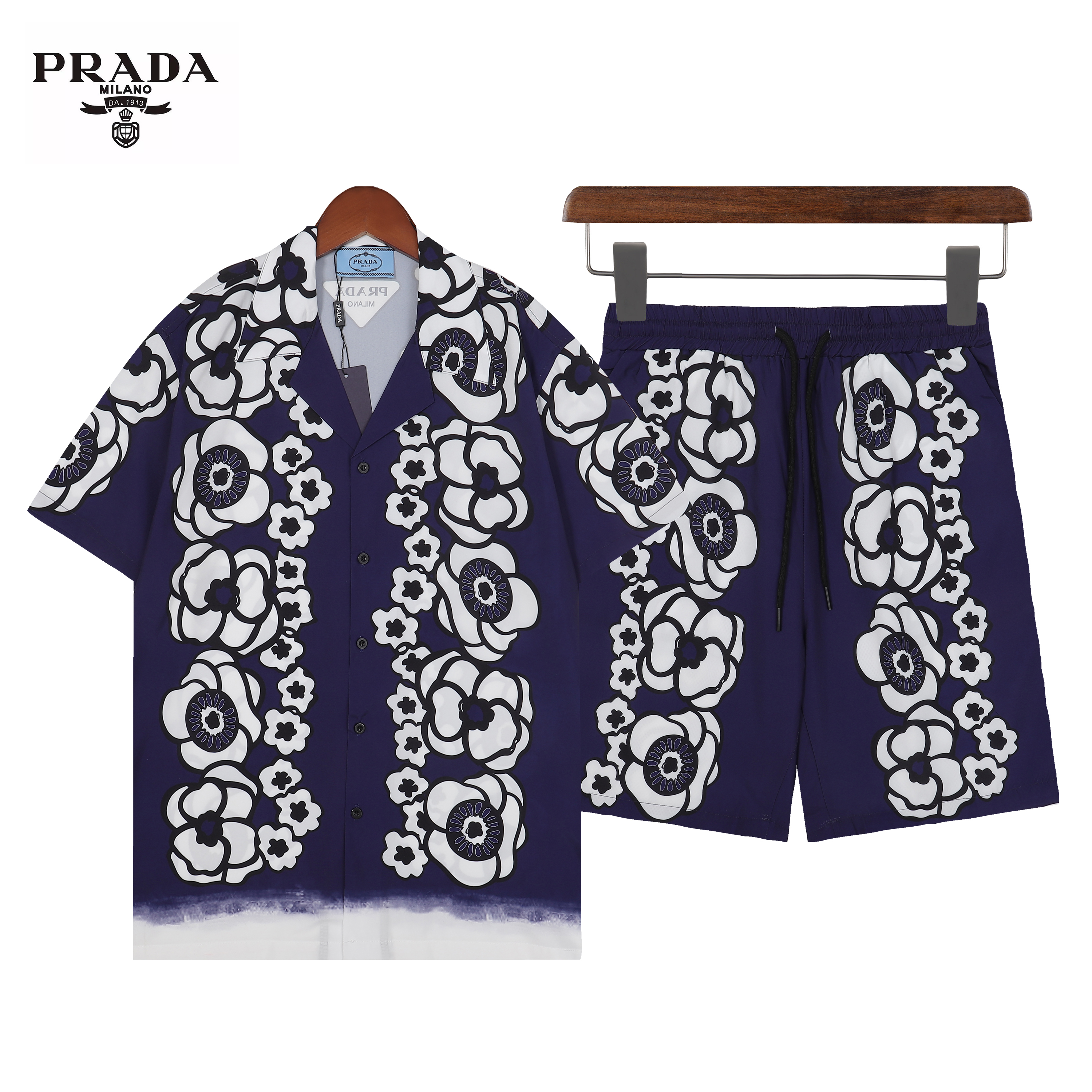 PRADA/プラダ   2023年新作 サファイアブループラスホワイトフラワー（セット）
