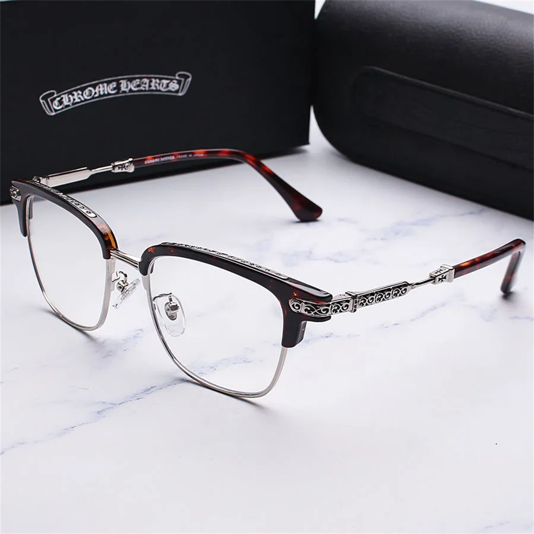 クロエハート メガネ レトロ ビッグフレーム 丸顔 アンチブルーレイ 男女兼用