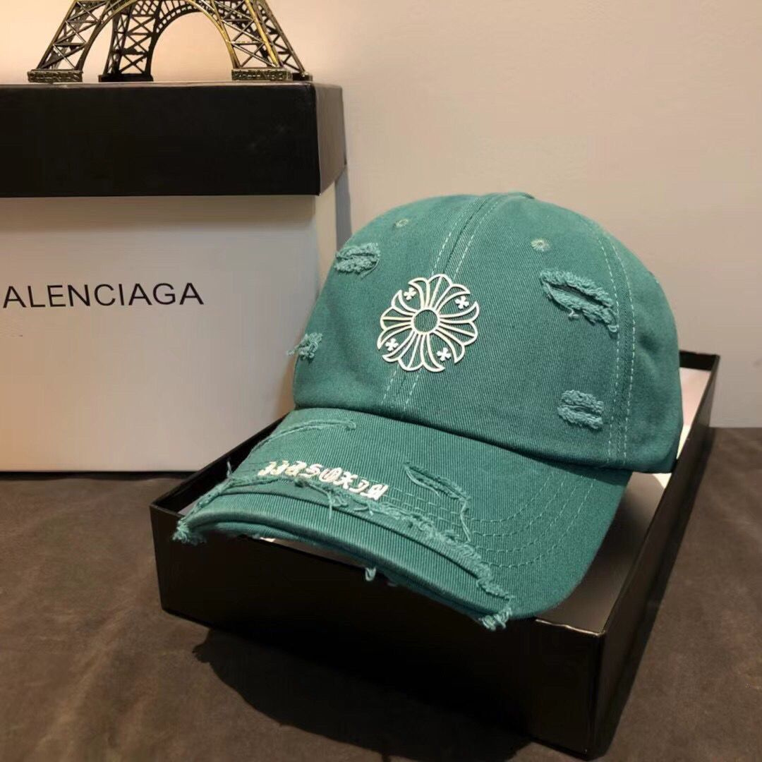 一つ購入ごとに一つ無料贈呈 Chrome-hearts/クロハートハット 男女兼用 プリントクロスグラインドホールキャップ