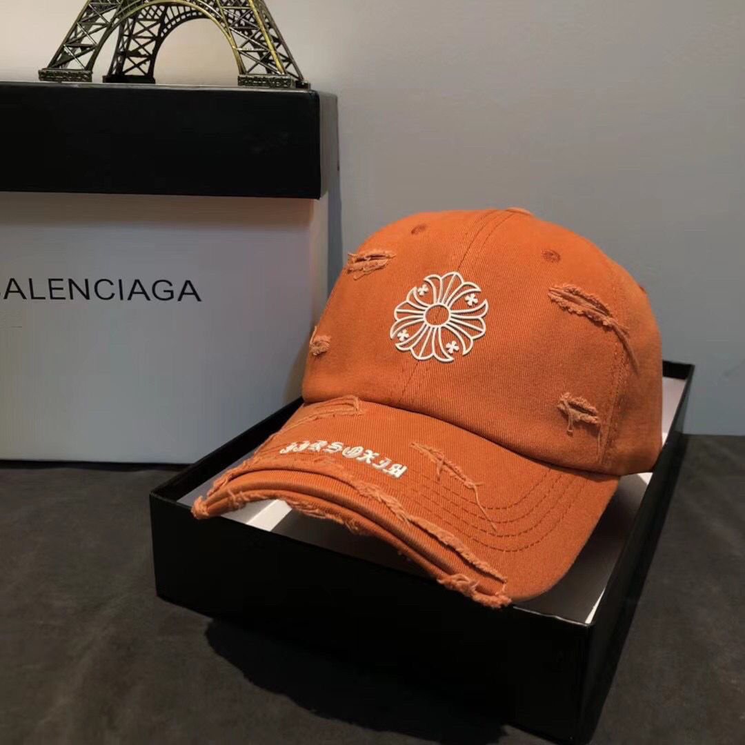 一つ購入ごとに一つ無料贈呈 Chrome-hearts/クロハートハット 男女兼用 プリントクロスグラインドホールキャップ