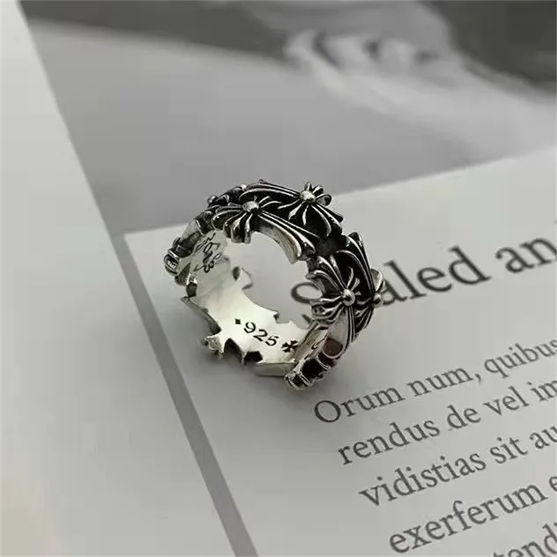 chrome hearts クロエ ハート クロス リング レトロ 男女兼用 カップル ペアリング