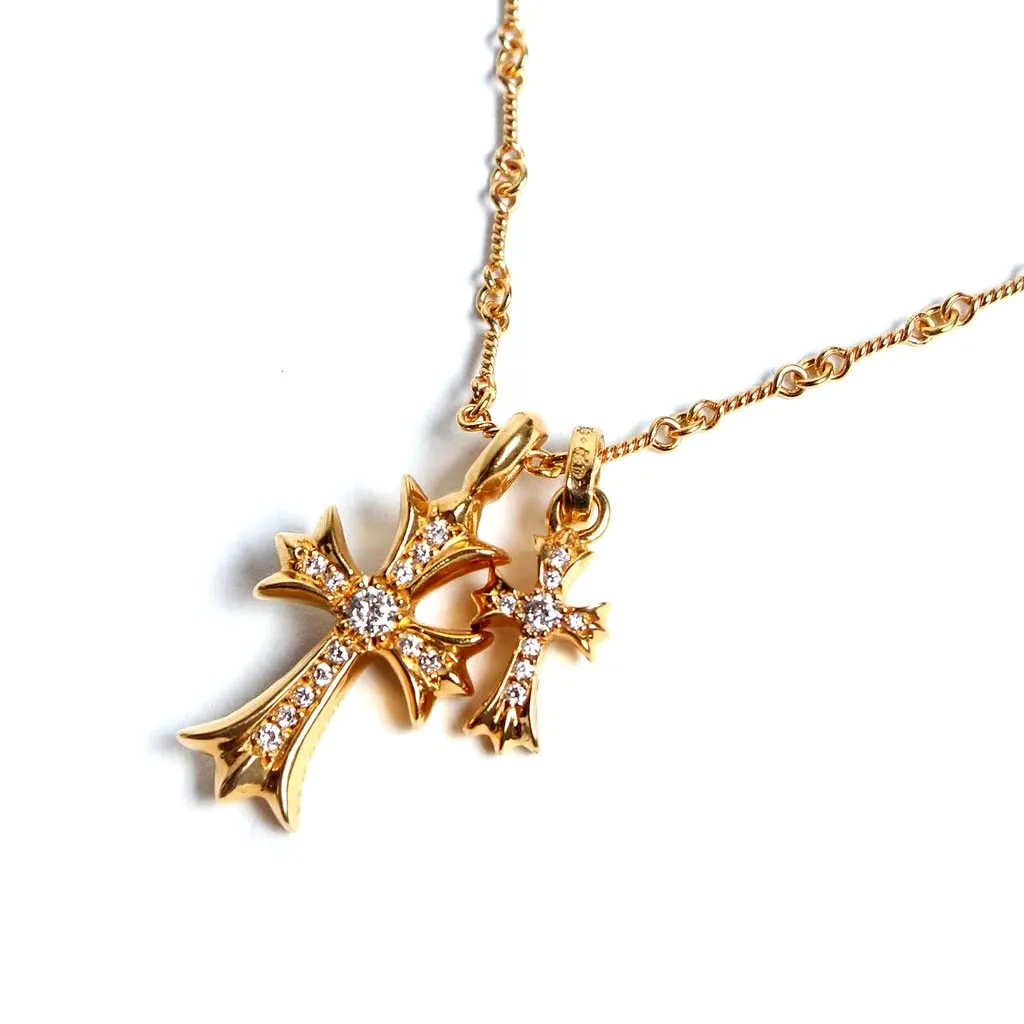 Chrome hearts】22Kクロムハーツ　パヴェダイヤ＆20インチツイストチェーン  ギフトスタッドピアス