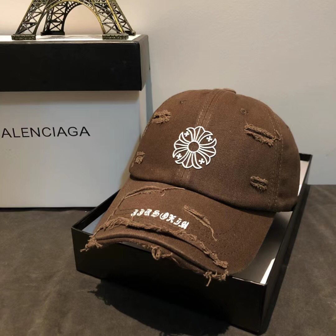 一つ購入ごとに一つ無料贈呈 Chrome-hearts/クロハートハット 男女兼用 プリントクロスグラインドホールキャップ