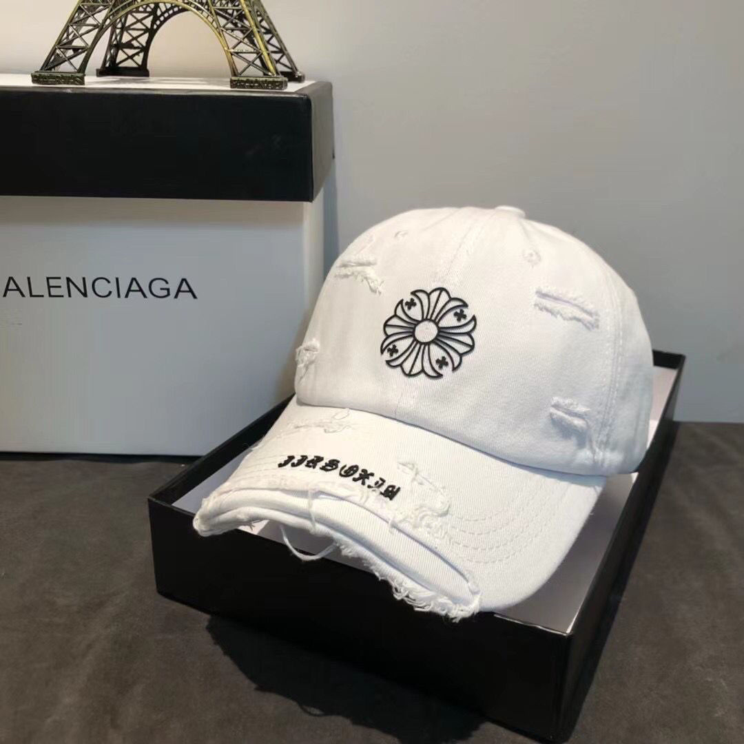 一つ購入ごとに一つ無料贈呈 Chrome-hearts/クロハートハット 男女兼用 プリントクロスグラインドホールキャップ