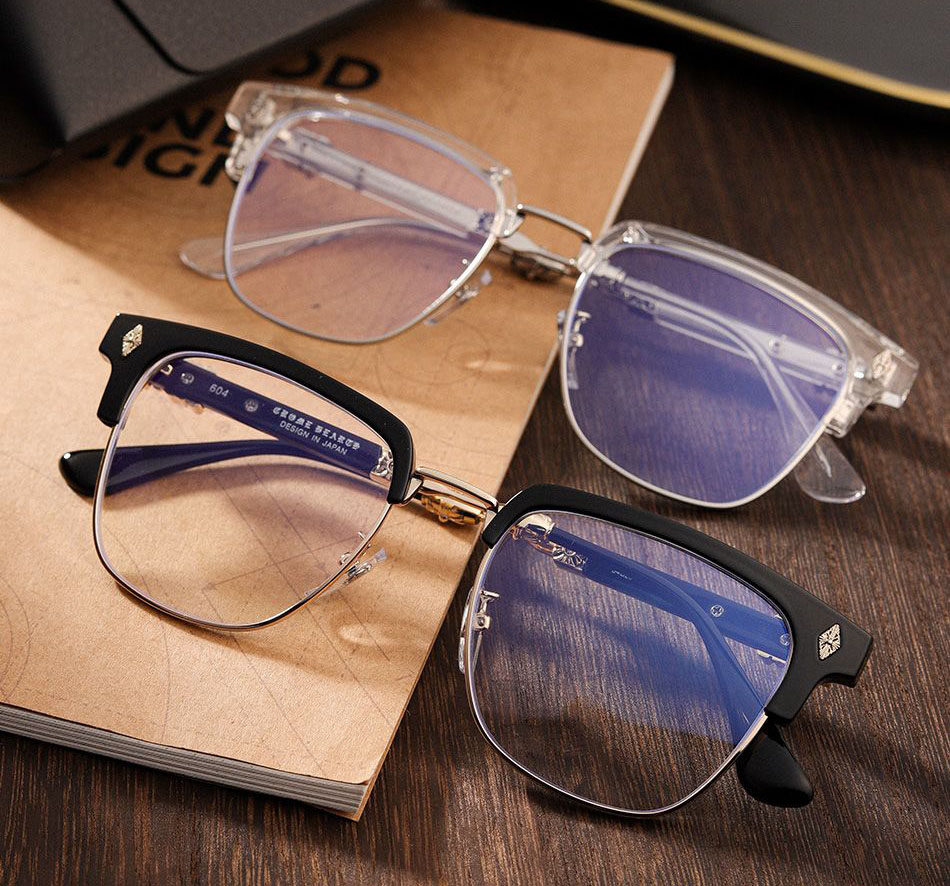 クロムハーツ CHROME HEARTS/ ユニセックス メンズ レディース UVカット アンチブルーライト 紫外線 眼鏡