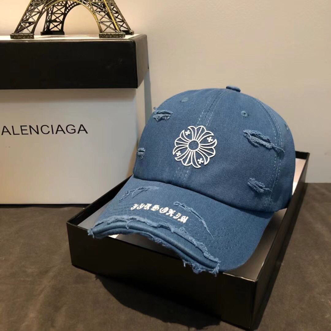 一つ購入ごとに一つ無料贈呈 Chrome-hearts/クロハートハット 男女兼用 プリントクロスグラインドホールキャップ