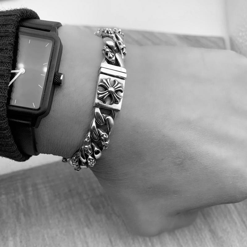 CHROME HEARTS クロハート クロスフラワーブレスレット 男女兼用/ヴィンテージクロスブレスレット