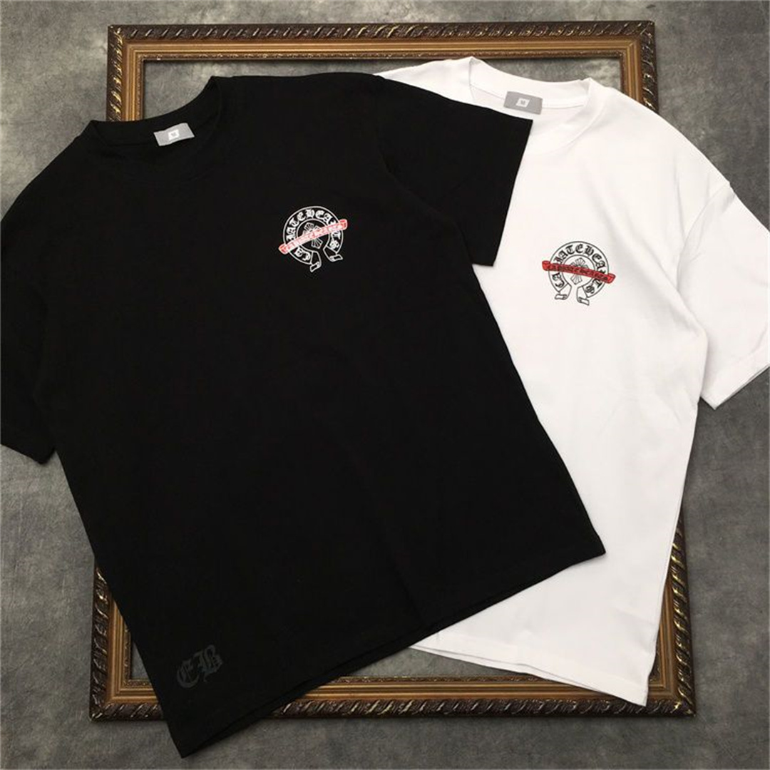Chrome Hearts/クロウハートレタープリントTシャツゆったり半袖カップルコーデ