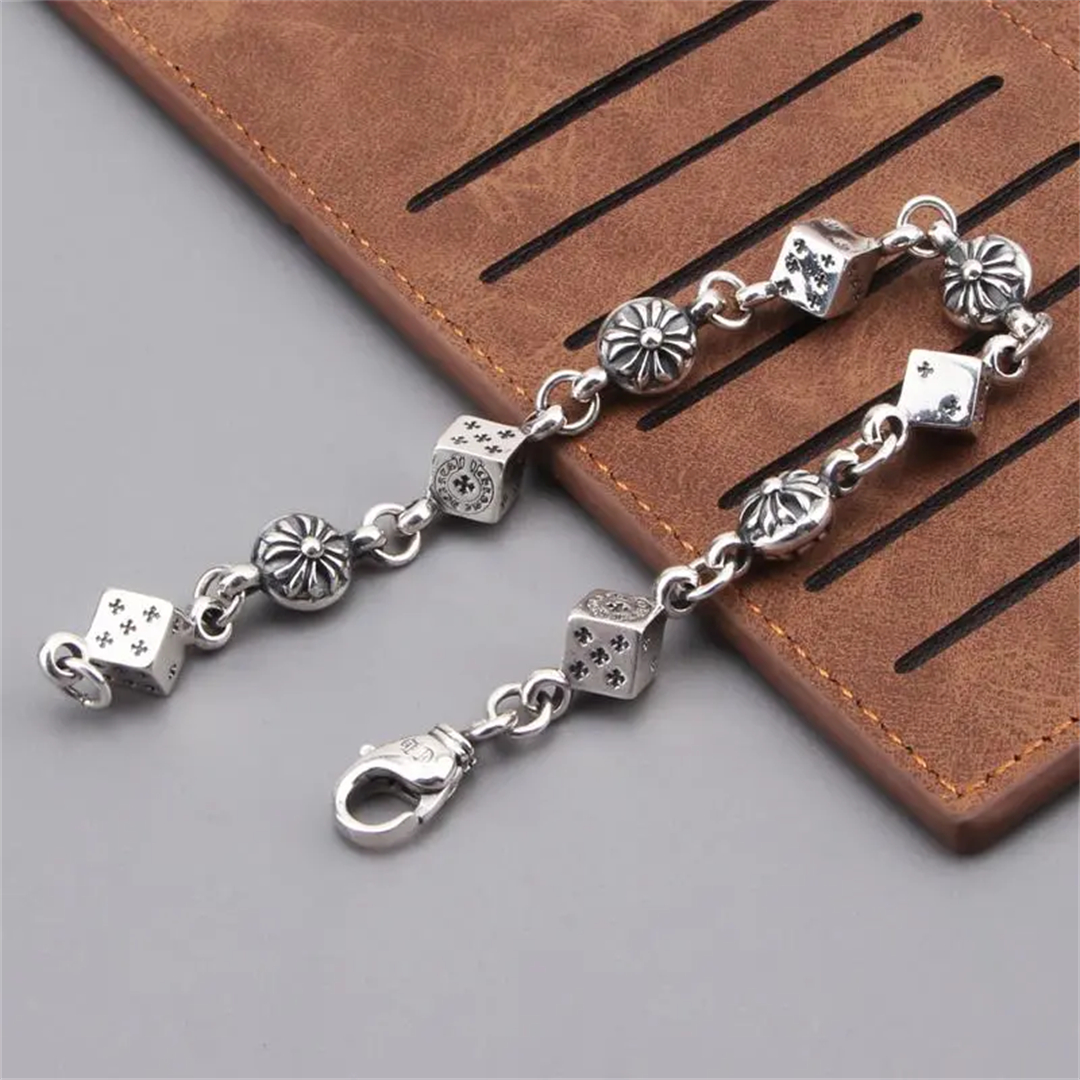 CHROME HEARTS ヴィンテージ クロス ダイス カップル ブレスレット 男女兼用