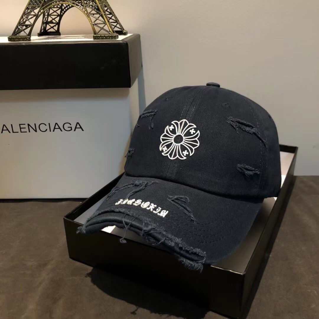 一つ購入ごとに一つ無料贈呈 Chrome-hearts/クロハートハット 男女兼用 プリントクロスグラインドホールキャップ