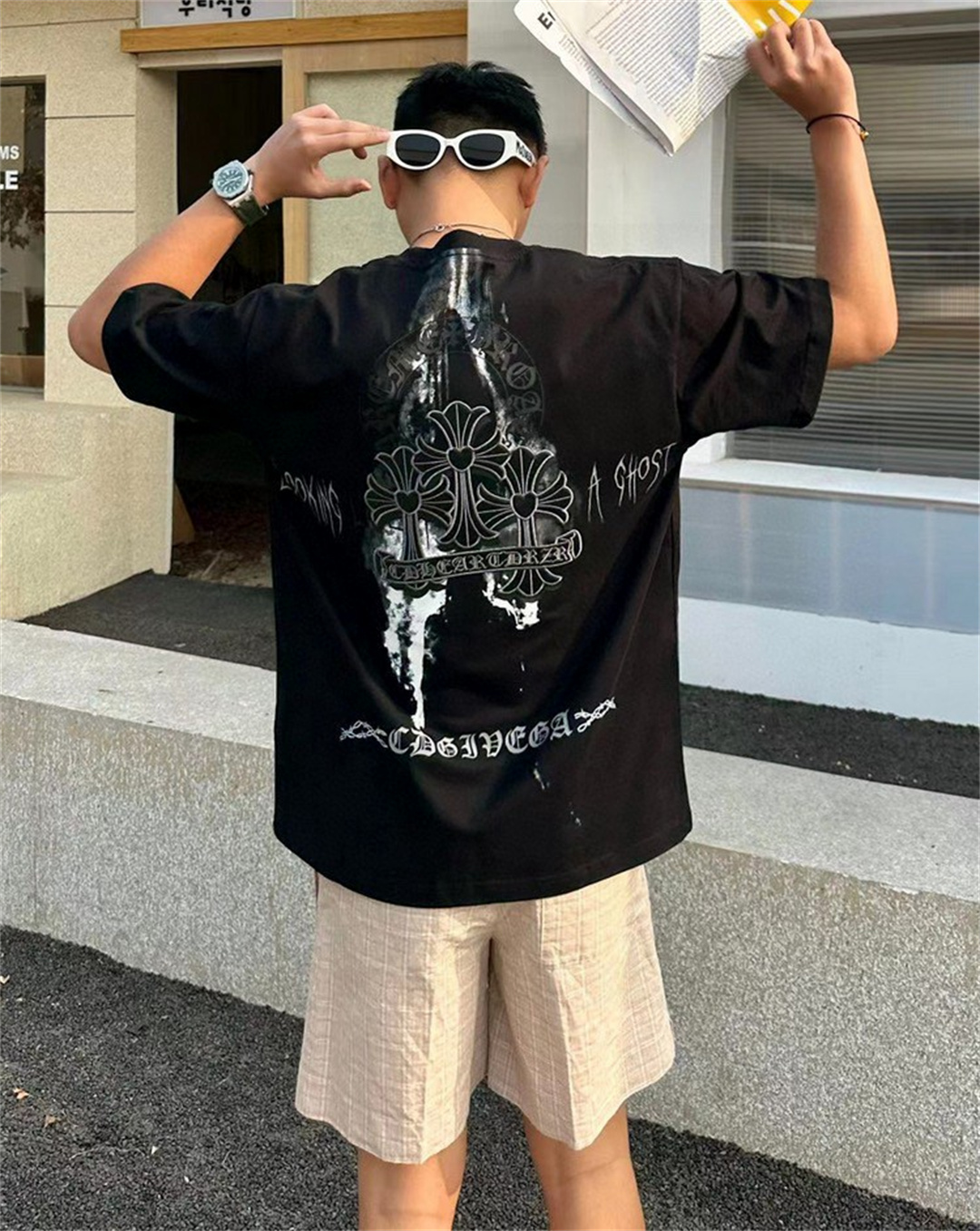 Chrome Hearts/クロウズハート ニューホースシューゴーストクロス Tシャツ