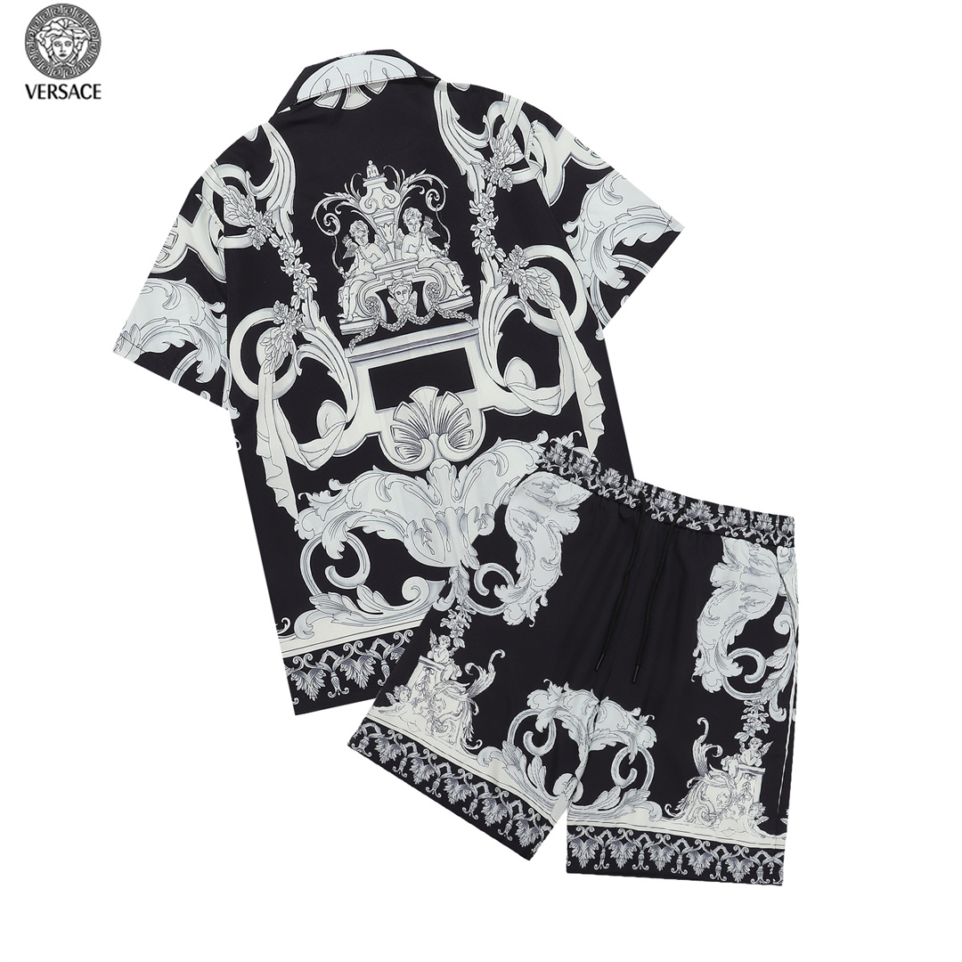 VERSACE バロック総柄プリント半袖シャツスーツ