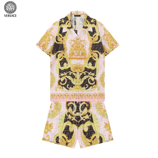 VERSACE X Fendi トップス＋パンツ（２点セット）23新金花バロック宮殿風花柄プリント