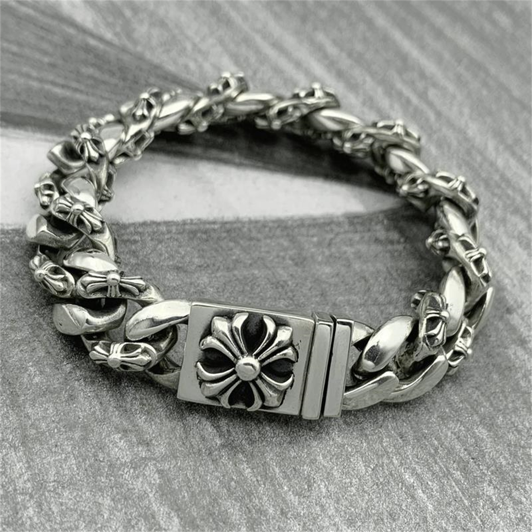 CHROME HEARTS クロハート クロスフラワーブレスレット 男女兼用/ヴィンテージクロスブレスレット