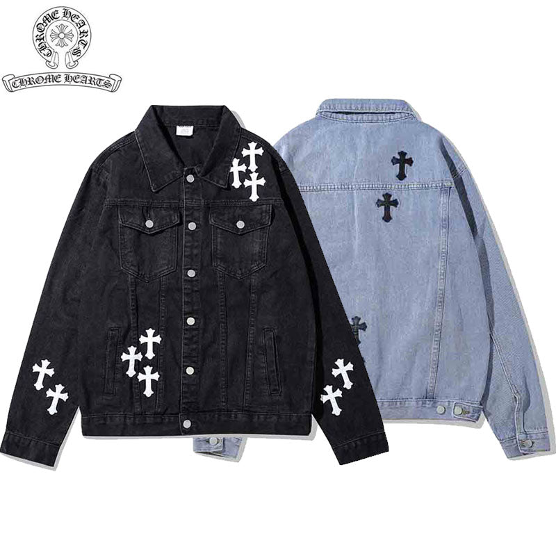 【Chrome Hearts】クロムハーツ 新しい刺繍デニムジャケット パーカー【即日出荷】