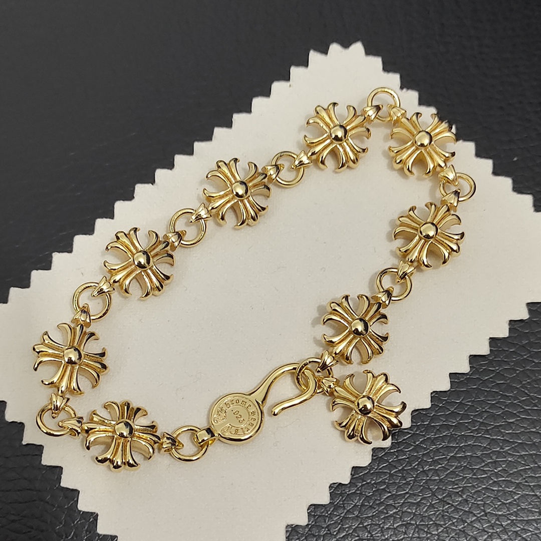 最安値に挑戦 クロムハーツ【Chrome Hearts】#4カットアウトクロスブレスレット 送料無料