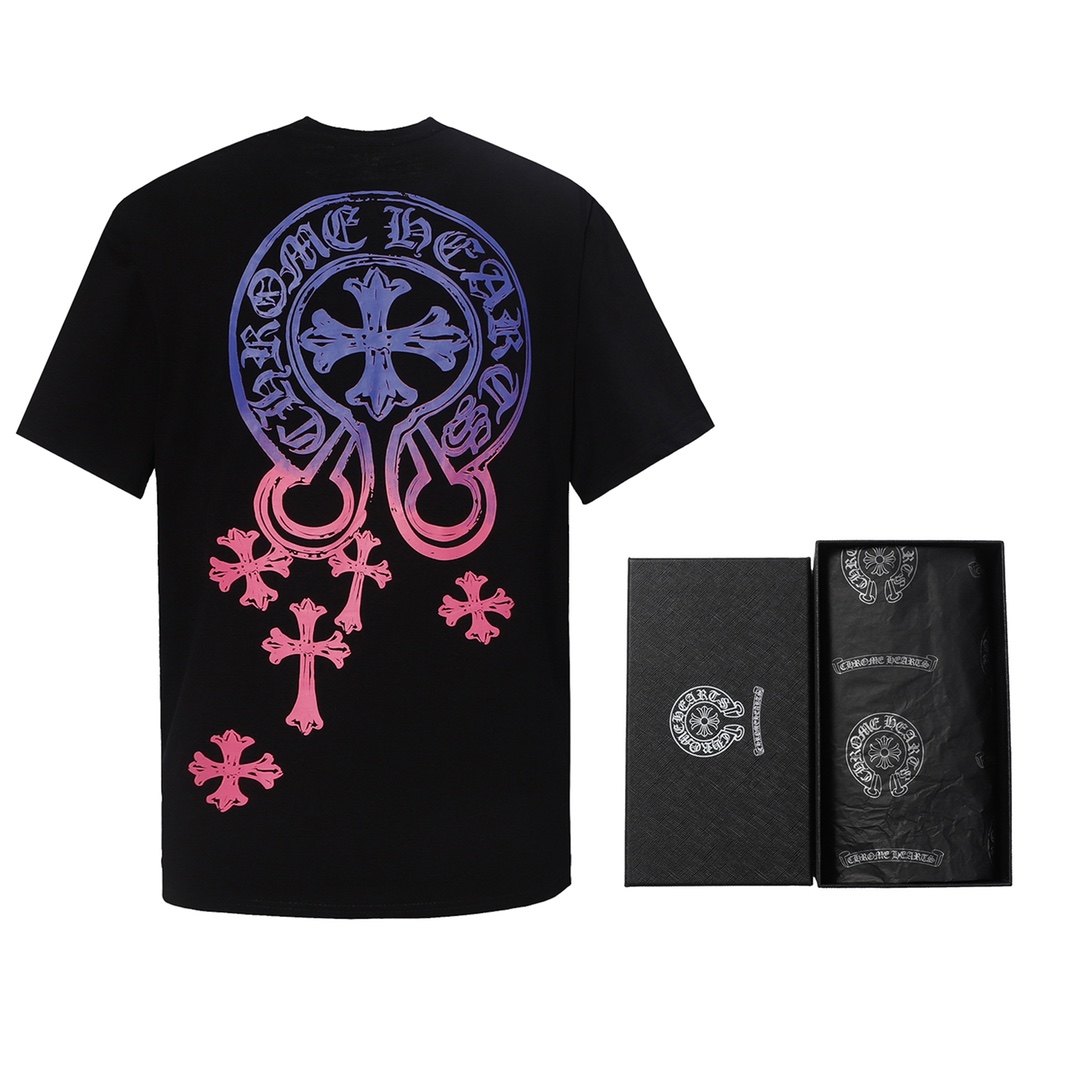 Chrome Hearts  クロムハーツ ホースシューグラデーション半袖 男女兼用