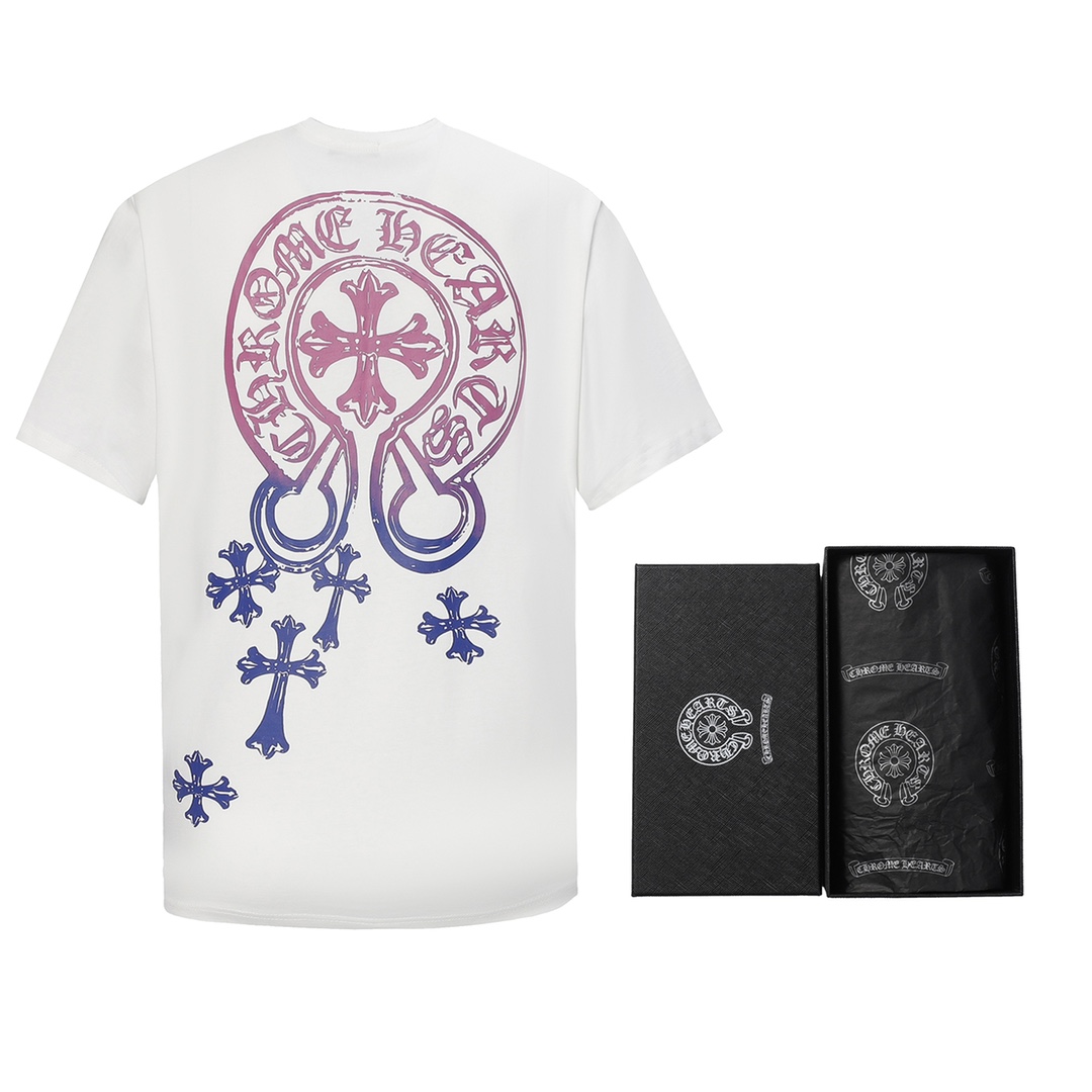 Chrome Hearts  クロムハーツ ホースシューグラデーション半袖 男女兼用